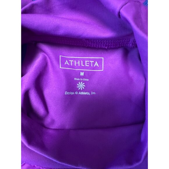 Athleta Mock Neck Long Sleeve Purple Floral Trestle Rashguard SizeM - Picture 6 of 10